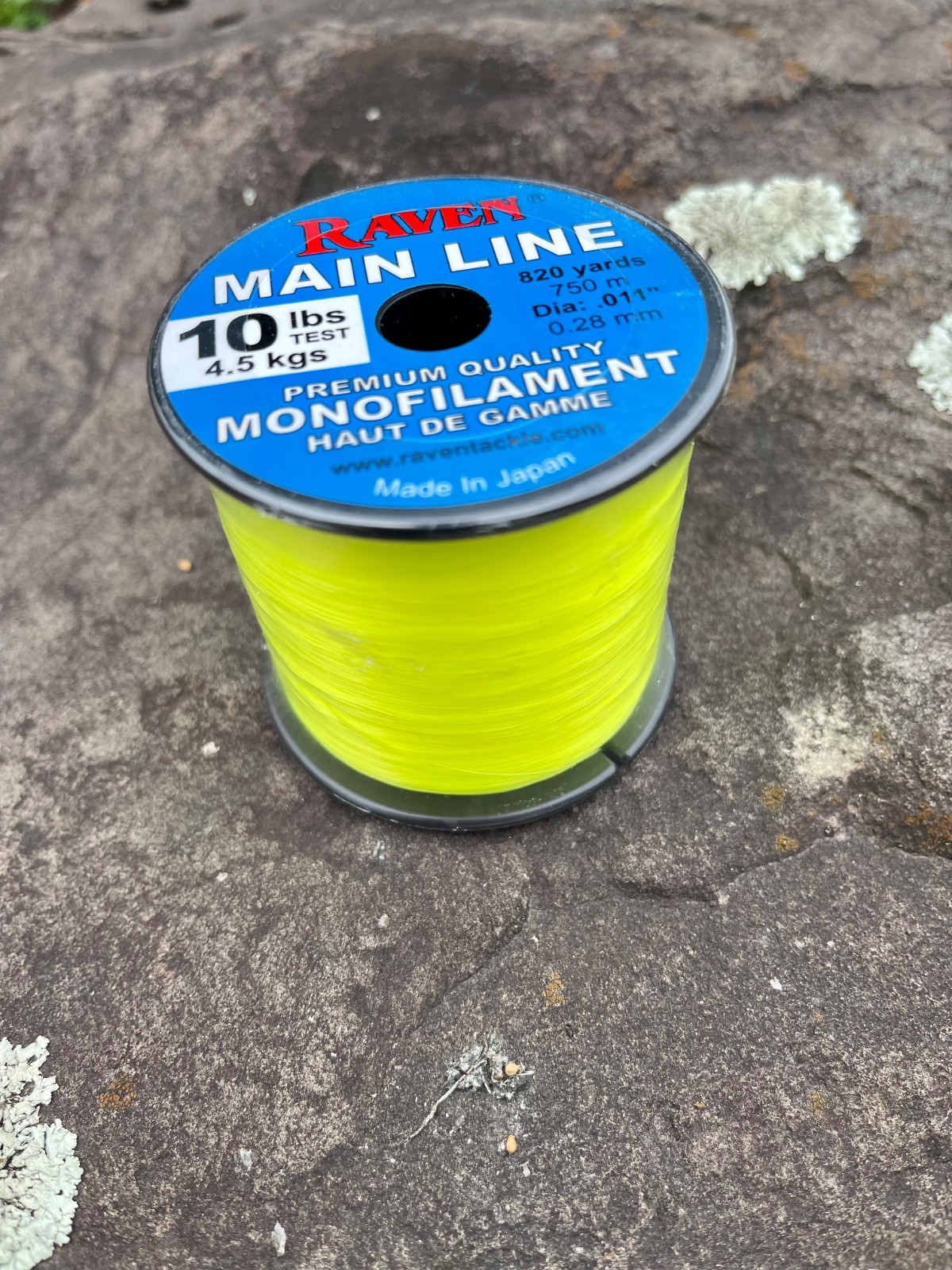 Raven Premium Monofilament fishing Line, 8 Lb Test Yellow, 820 yds