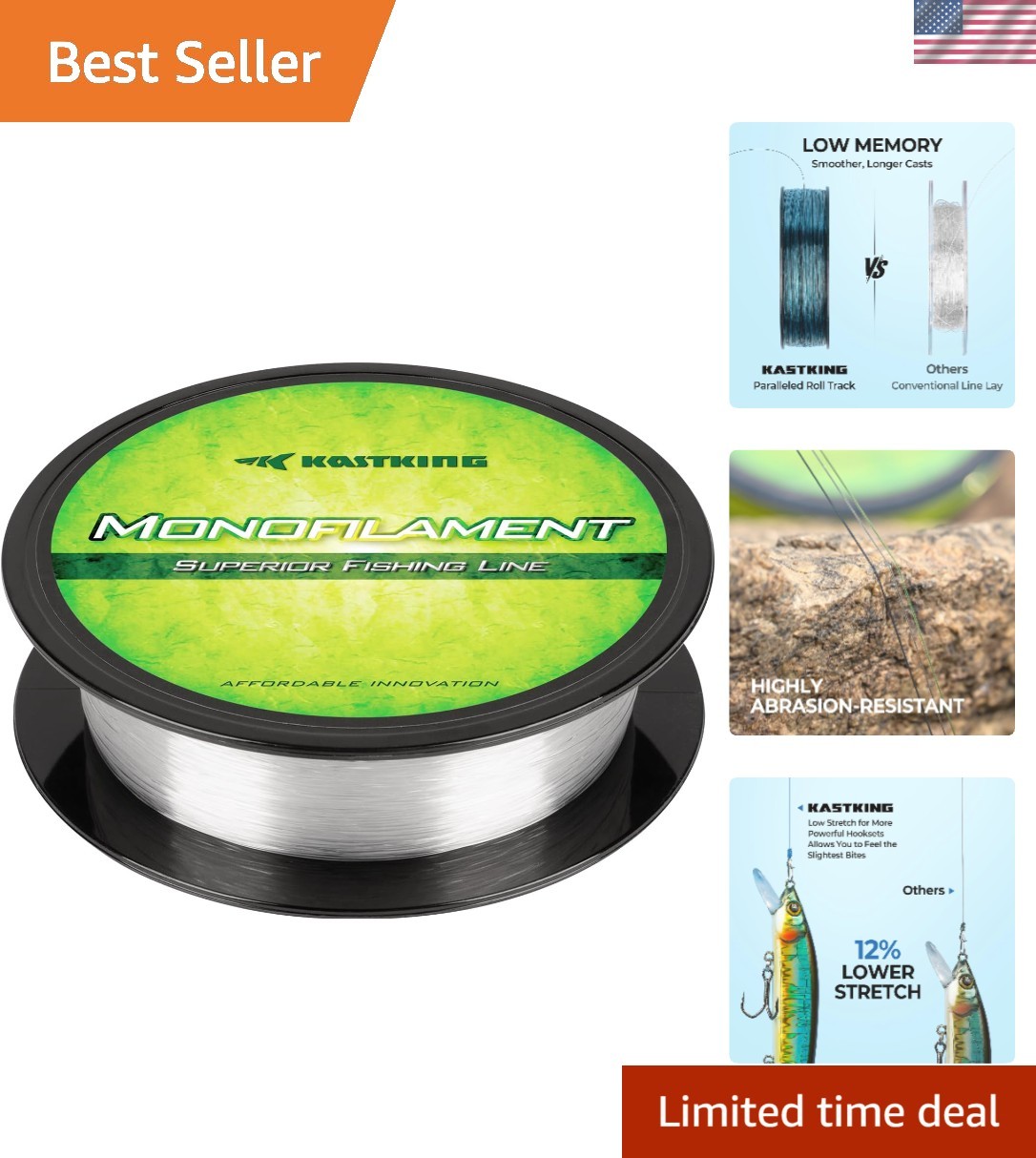 Superior Nylon Monofilament Fishing Line – Low Memory & Enhanced Clarity – 300yd