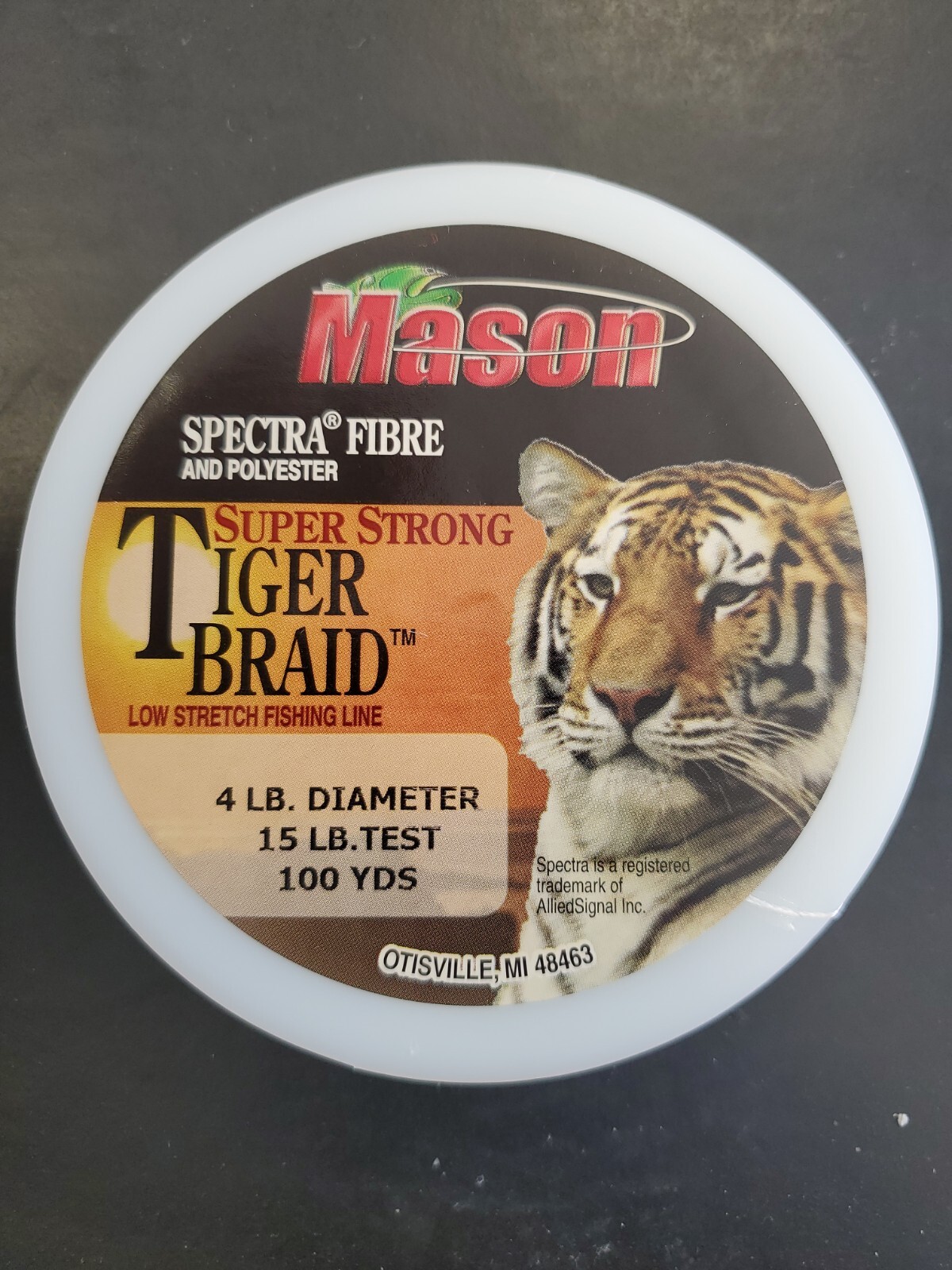 Mason Tackle Tiger Braid Spectra Super Braid 15 lb. 100 Yds White