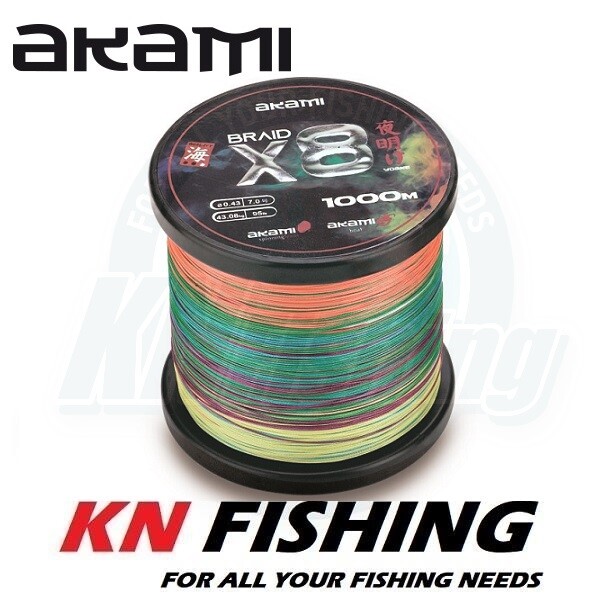 AKAMI YOAKE Multicolor X8 X-Braid Line 1000m PE 2.5 – 7.0