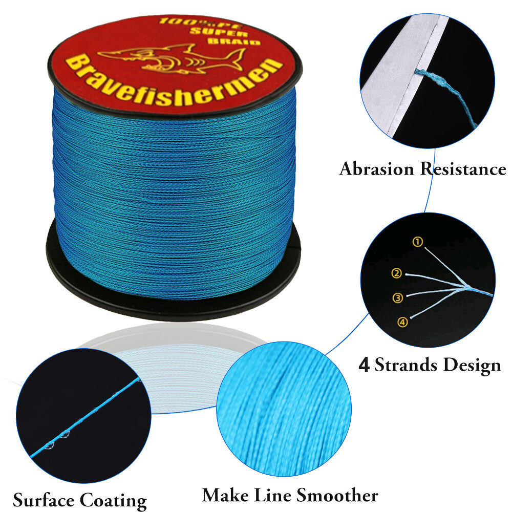 Braided Fishing Line 6lb-100lb 4Strands PE Super Strong Fishing Line 300M 328Yds