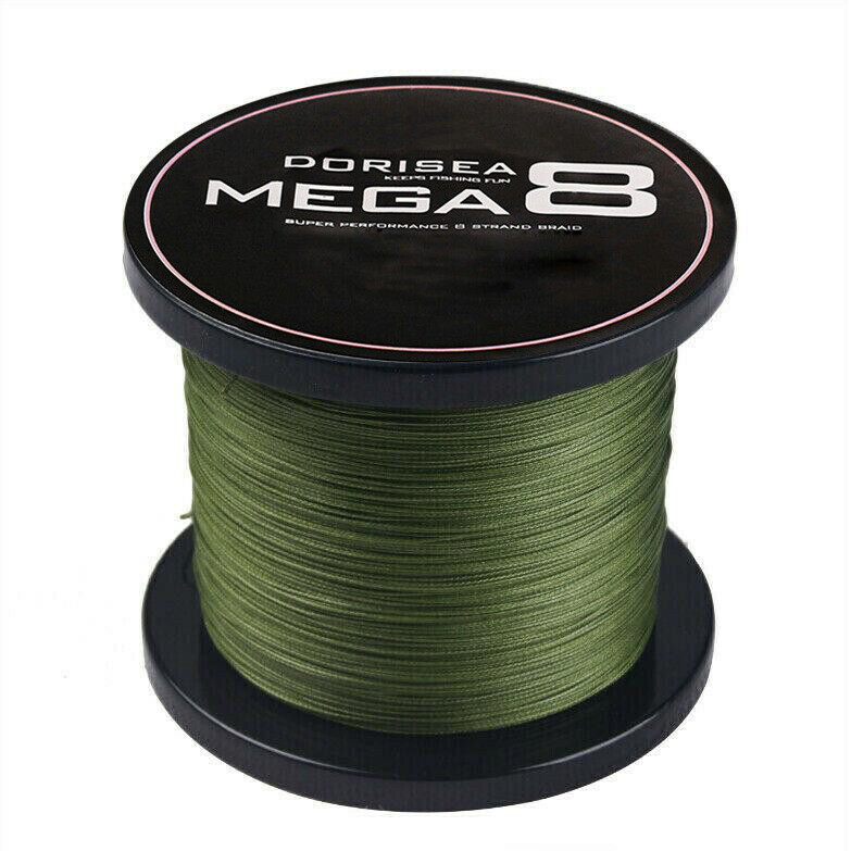 Dorisea Mega 8 Strands Army Green Braided Fishing line PE 100m-2000m 6lb~300lb