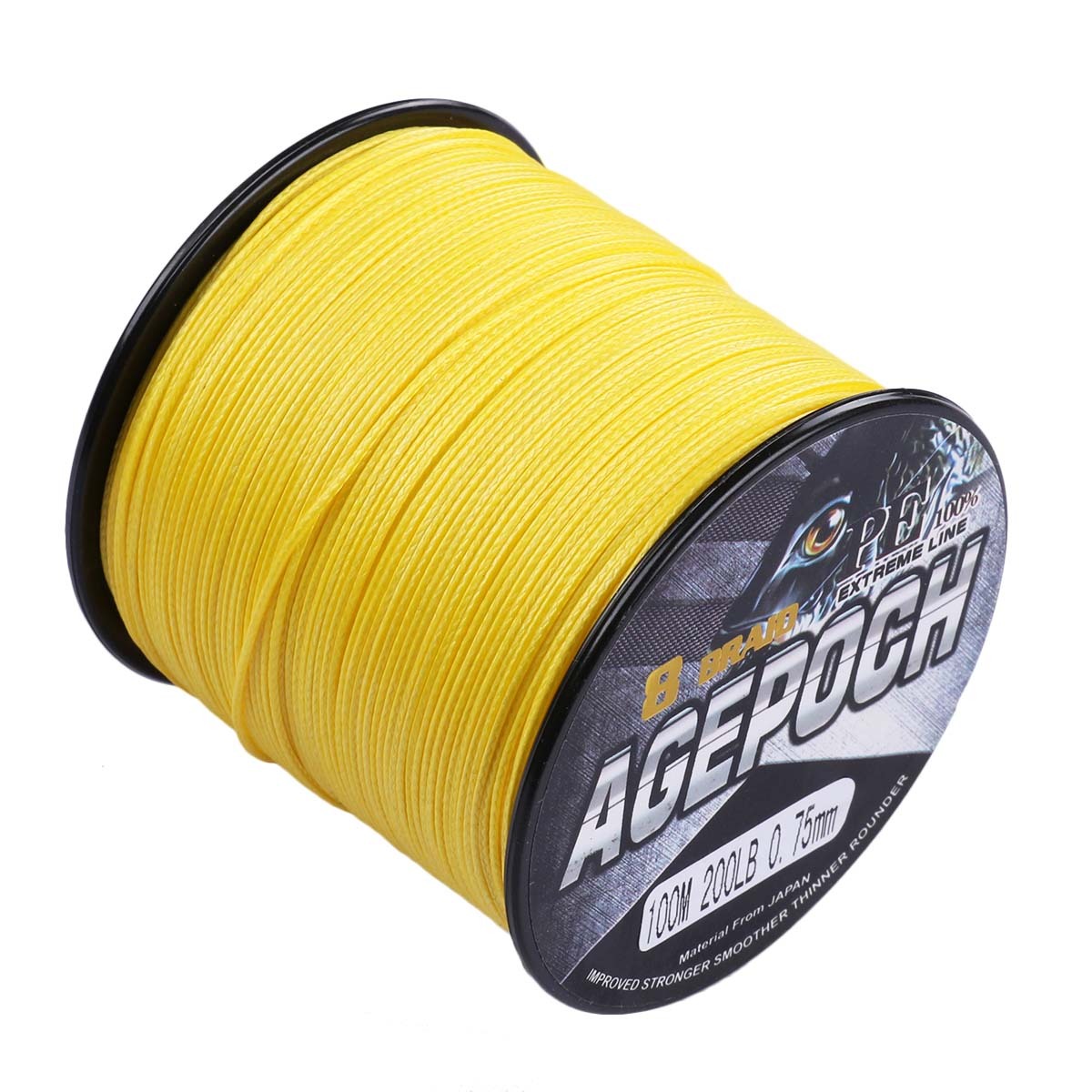 Agepoch Braid 100M-2000M Yellow Dynema Braided Fishing Line PE 6LB-300LB