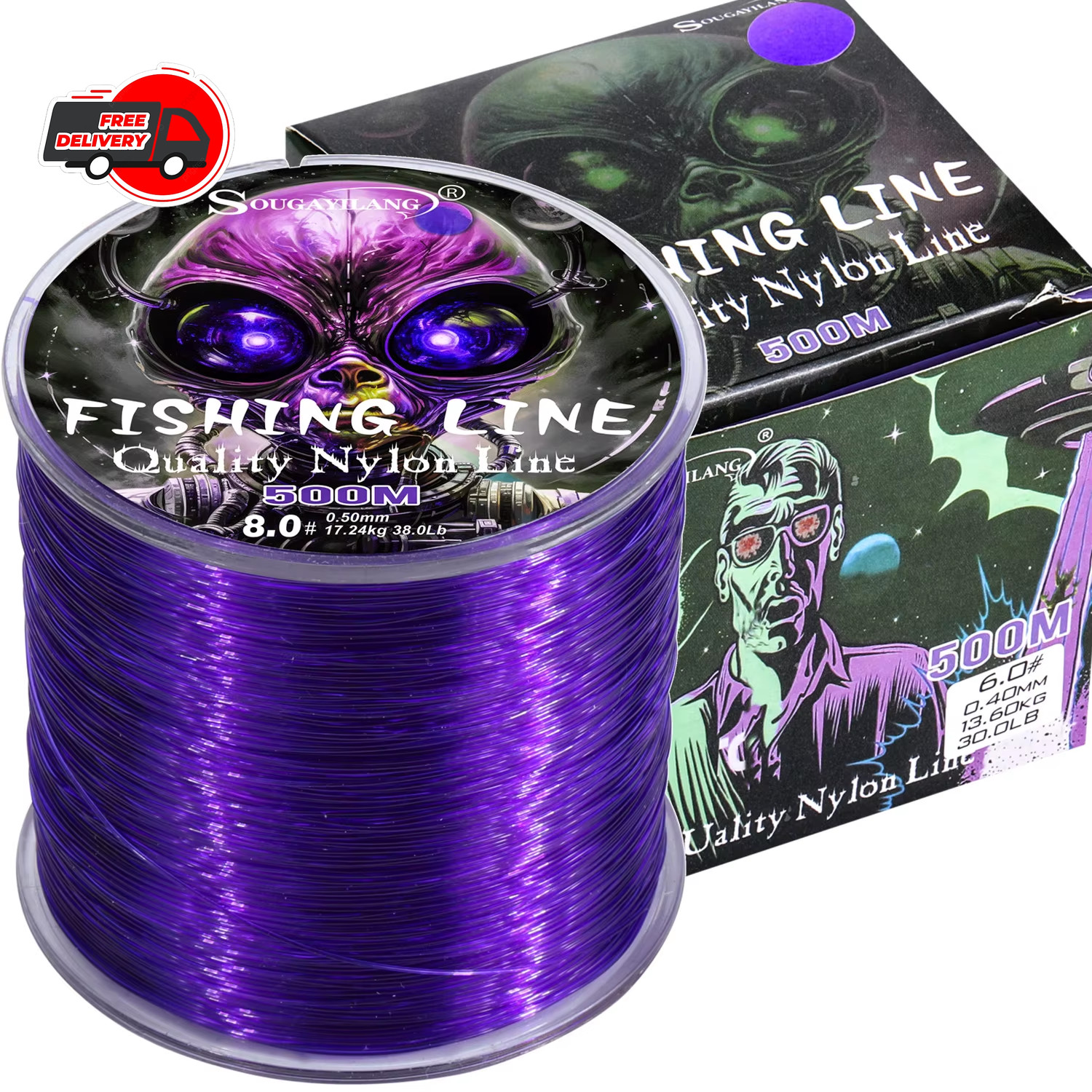Sougayilang 500m Nylon Fishing Line Max Drag 7-38LB Super Stronger Nylon Line