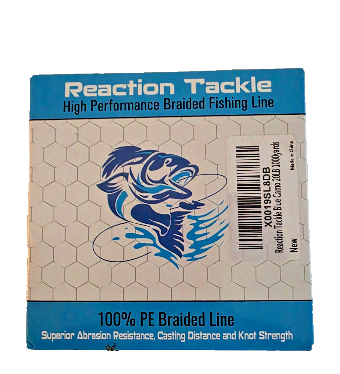 Reaction Tackle High Performance braided Fishing Line Blue Camo 20lbs 1000ft
