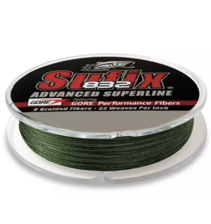 (LOT OF 3) Sufix 832 Advanced Superline Braid Lo-Vis Green 40 Lb Test 150 Yards