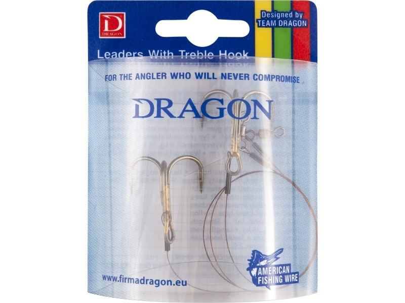 Dragon Live Bait Leader with Treble Hook Surfstrand 1×7 13kg-18kg 30cm-40cm