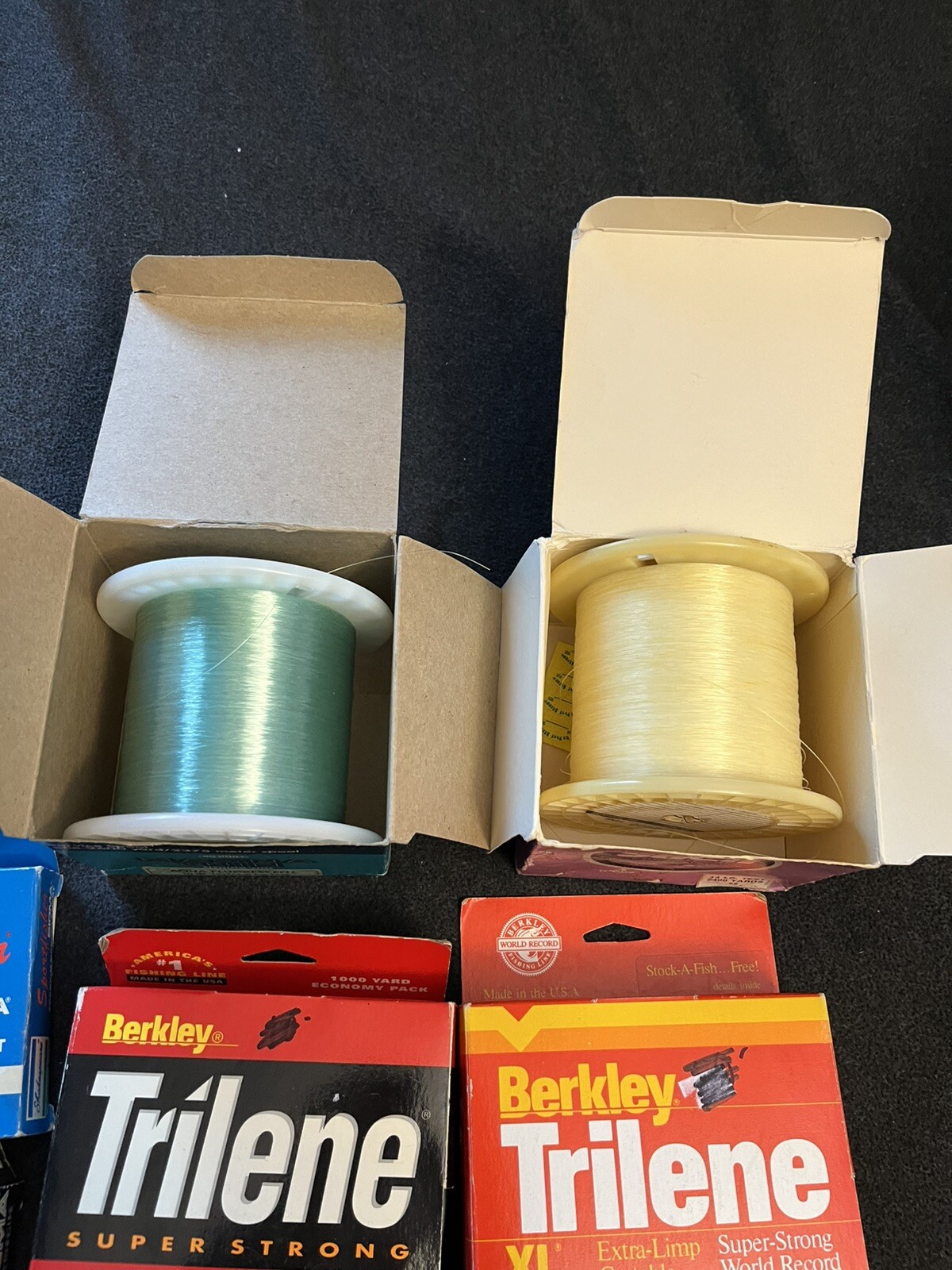 ASSORTED WEIGHT BERKLEY TRILENE STREN SHAKESPEARE ETC FISHING LINE LOT