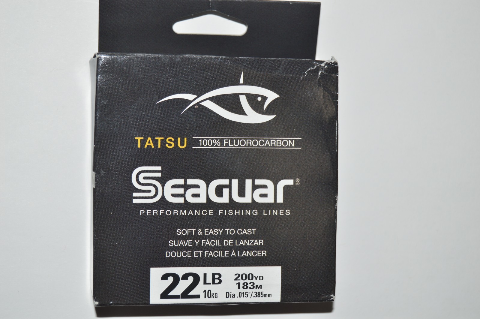 seaguar tatsu 100% fluorocarbon 22lb 200yds lo-vis clear fishing line NEW