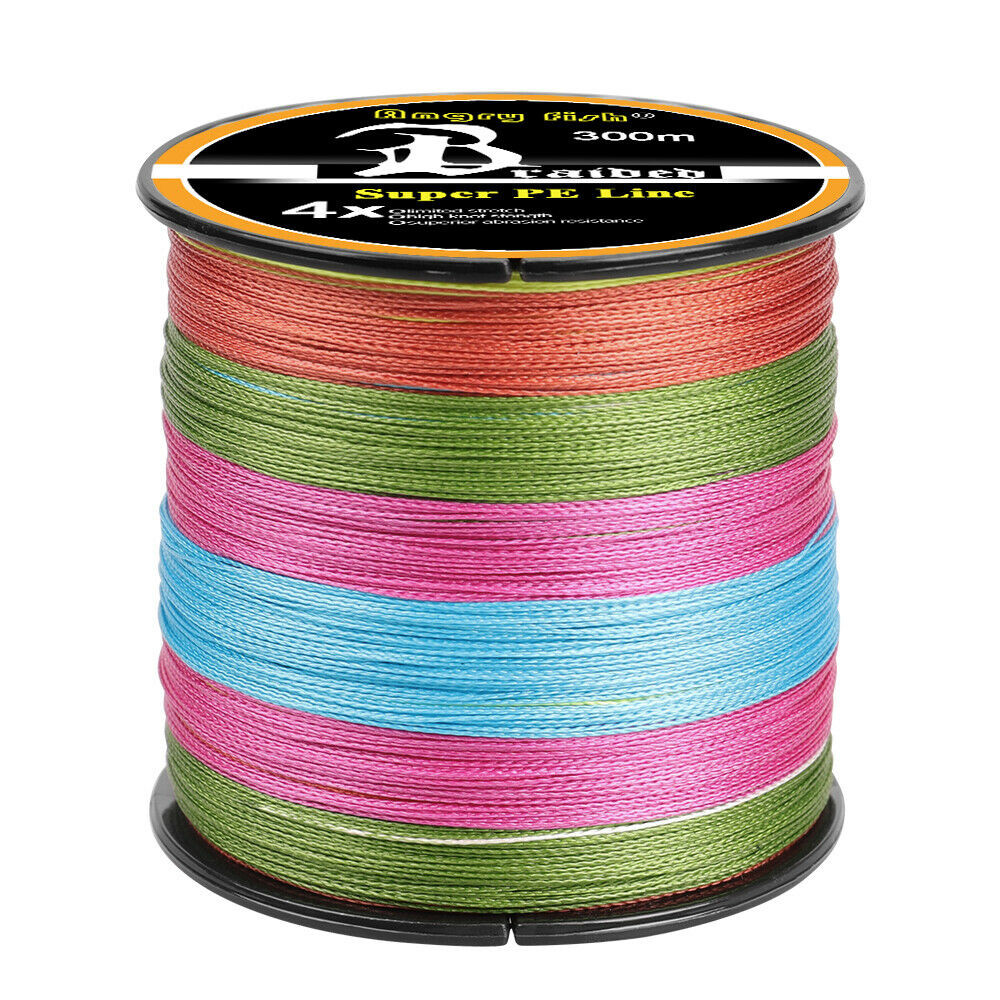 328 547 1094 Yards Super 4 Strands PE Test Braided Fishing Line Spool 9 Colors