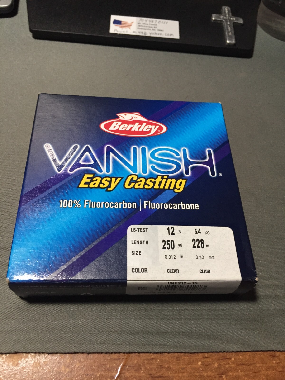 ONE SPOOL BERKLEY VANISH 12LB. FLUOROCARBON EASY CASTING LINE 250 YDS. NIB