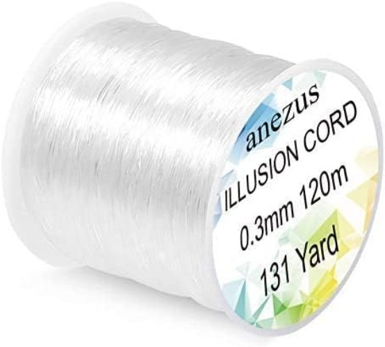 131 Yards of 0.3mm Monofilament Fishing Line – Invisible String for Events