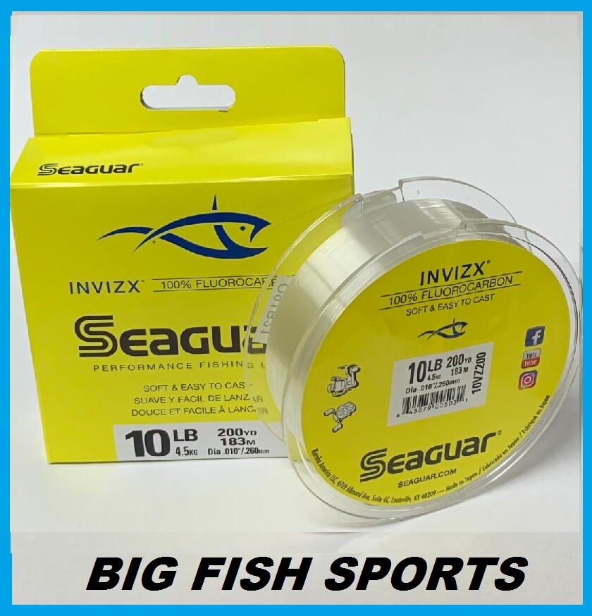 SEAGUAR INVIZX 100% Fluorocarbon Line 10lb/200yd 10 VZ 200 FREE USA SHIPPING!