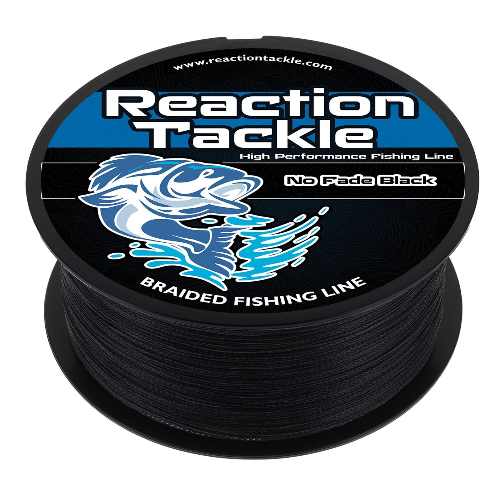 Reaction Tackle Braided Fishing Line, Fade~Resistant Black, 10 lb, 150 yd