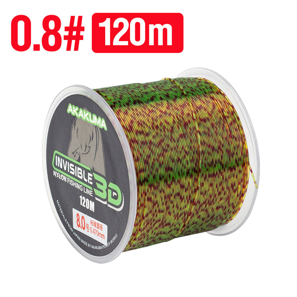3D Invisible Spotted Fishing Line Monofilament Speckle Mono Line 120m
