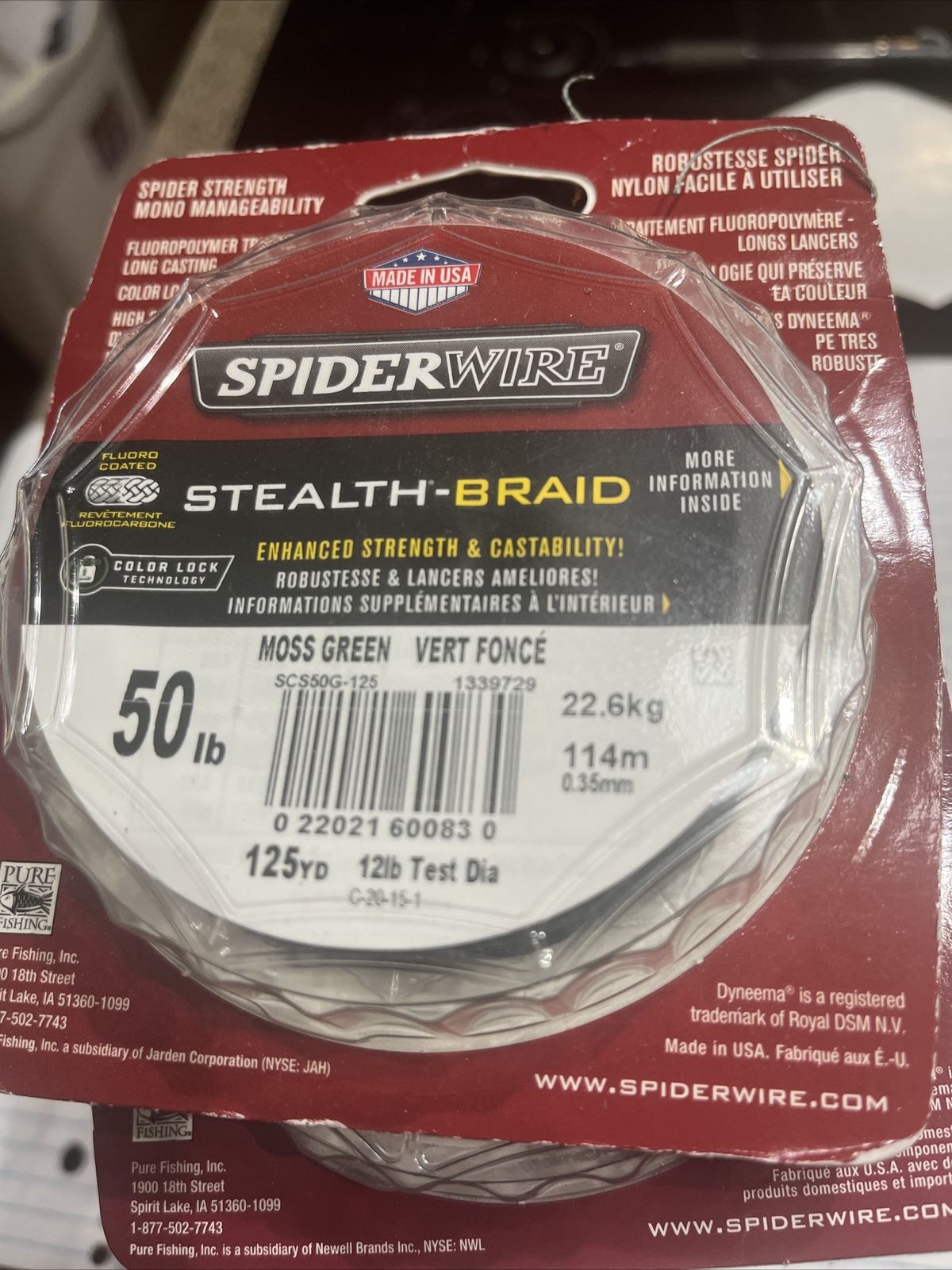 10 Packs Of Spider wire Stealth Braid Moss Green 50 Lbs Test