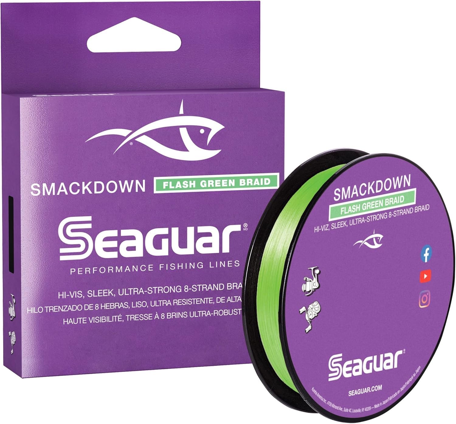 Seaguar Smackdown 10Lb 300Yds Flash Green Fishing Braid Ultra Thin High Strength