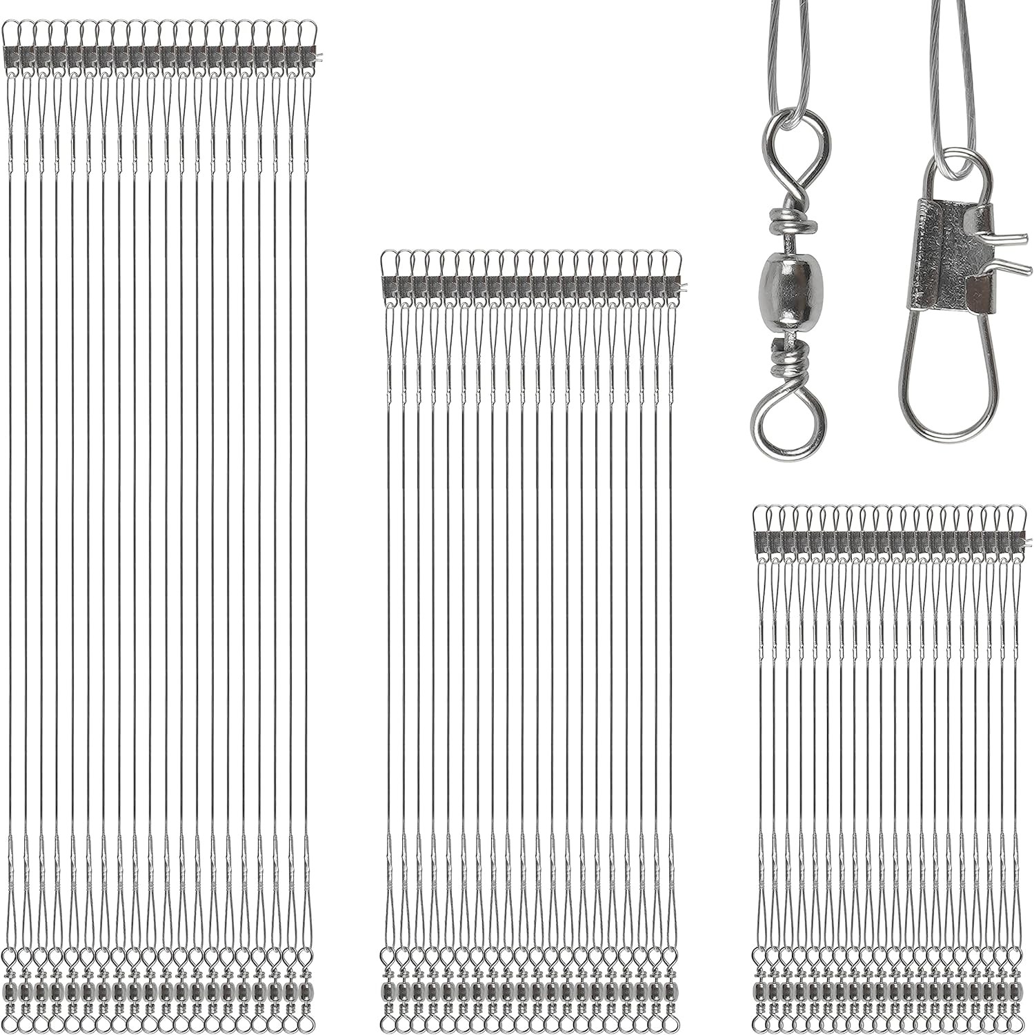 Fishing Leaders Saltwater,60pcs Stainless Steel Silver – 60pcs (6″+8″+10″)