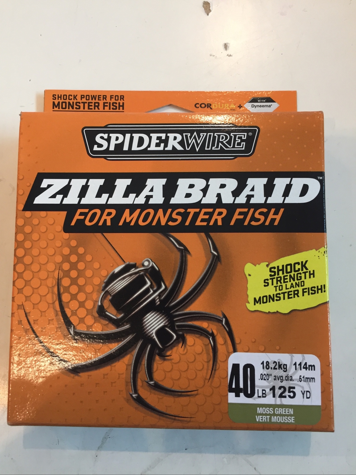 NEW Spider Wire Zilla Braid 40lb Test 125yd Spool Moss Green Fishing Line .020”