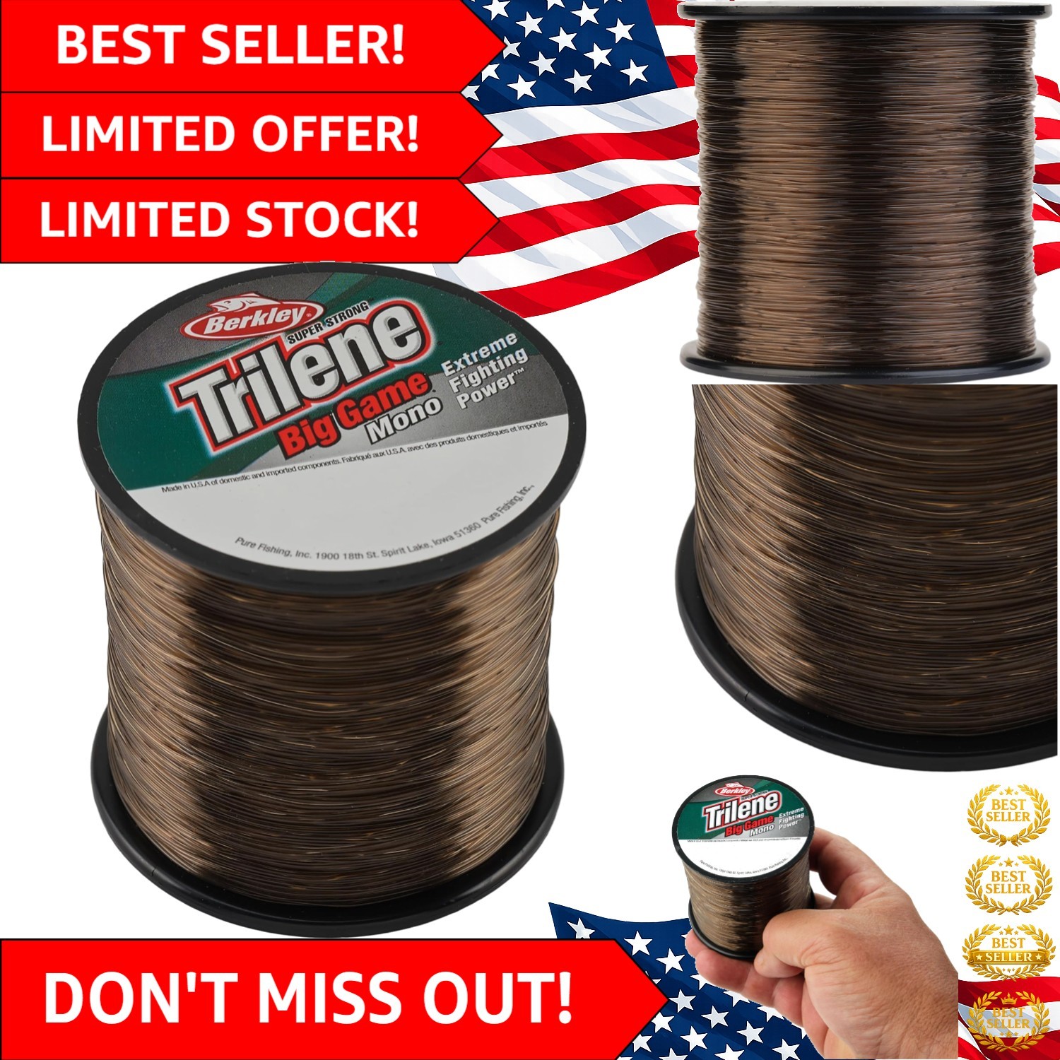 Coastal Brown 30lb Monofilament Fishing Line – 440 Yards of Unmatched Toughness