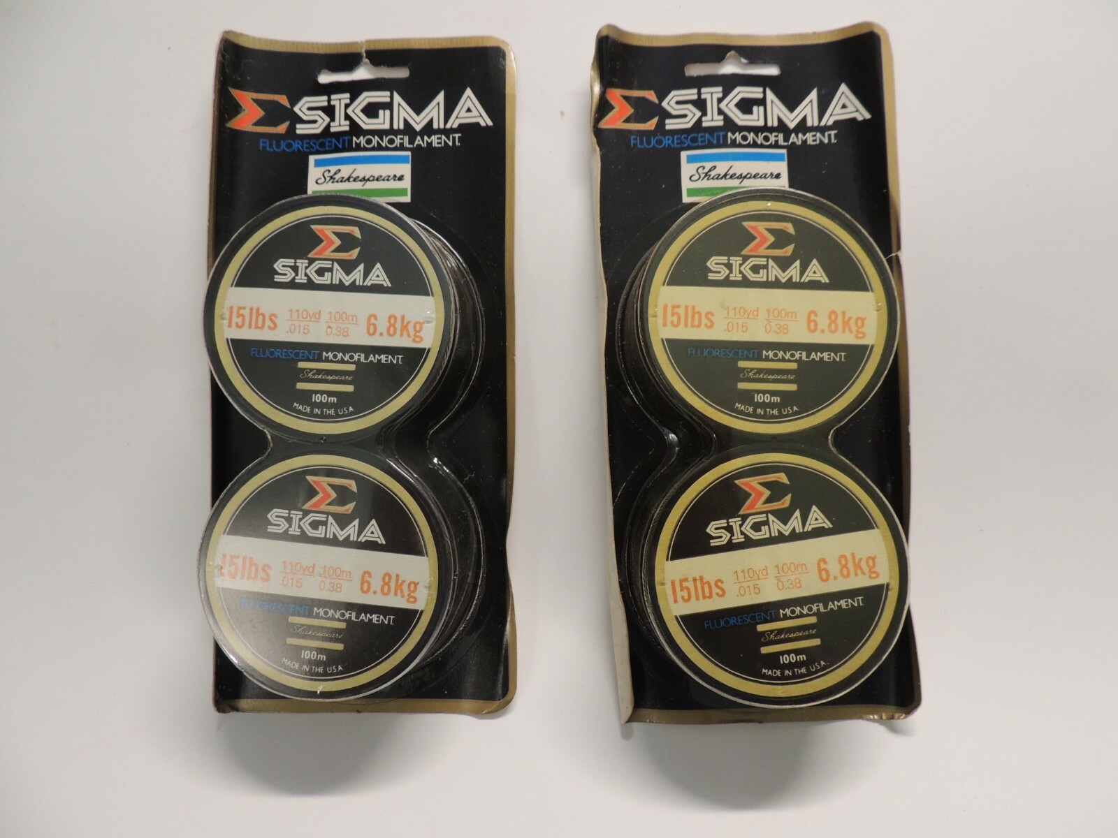 (2) Shakespeare Sigma Fluorescent Monofilament line 2 pack 15 lbs 110 yds NEW