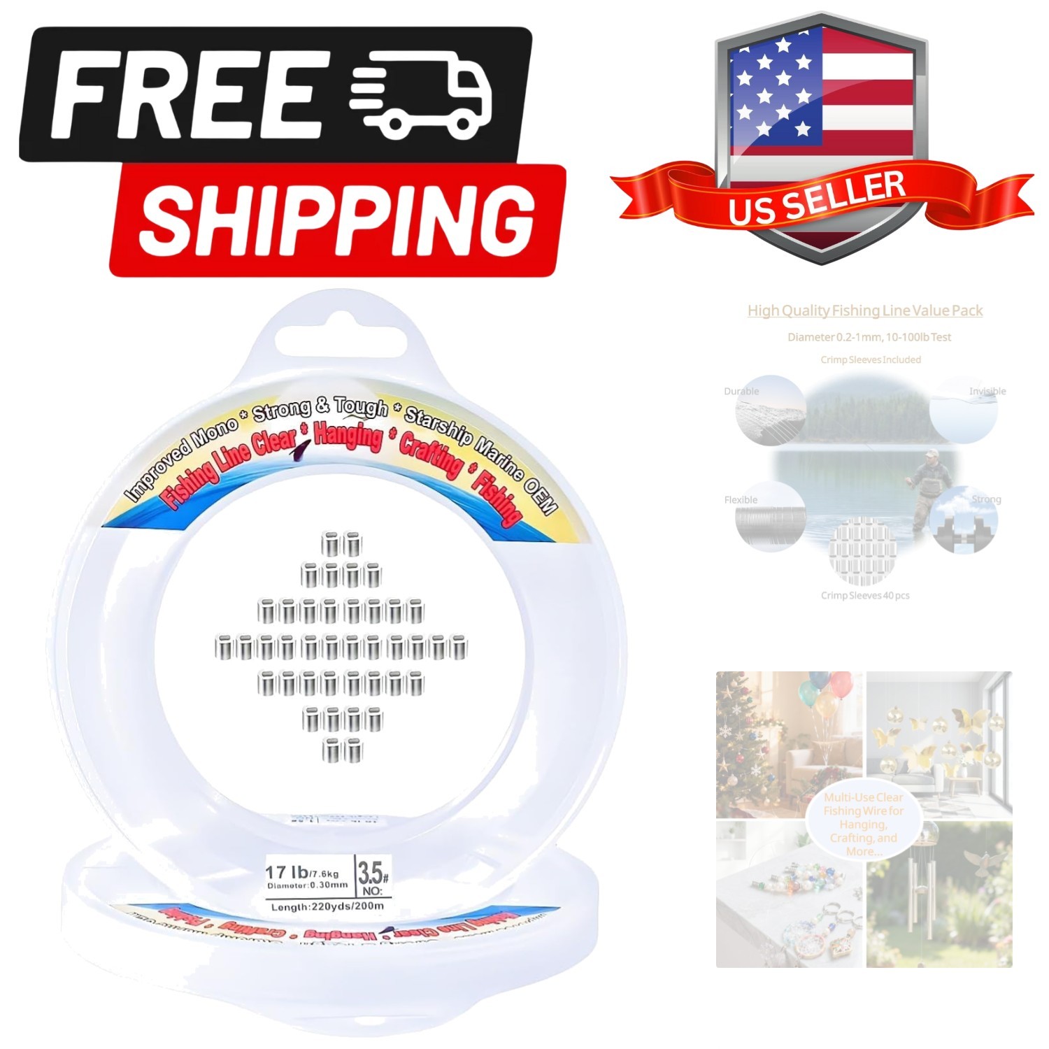 Aboda Clear Fishing Line 0.2-1 mm, Strong Invisible Nylon Fishing Wire 8-100 …