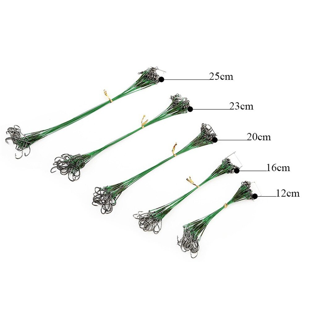 20Pcs/Lot Anti Bite Steel Fishing Line Steel Wire Leader With Swivel 20LB-80LB