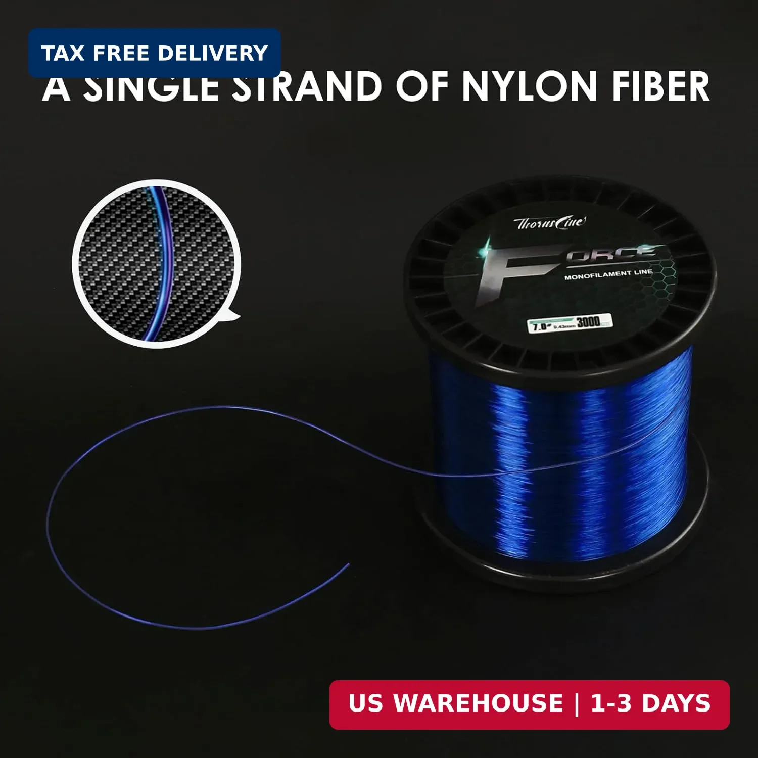 Force Monofilament Fishing Line, Heavy Duty Strong Mono Fishing Wire, Clear Nylo