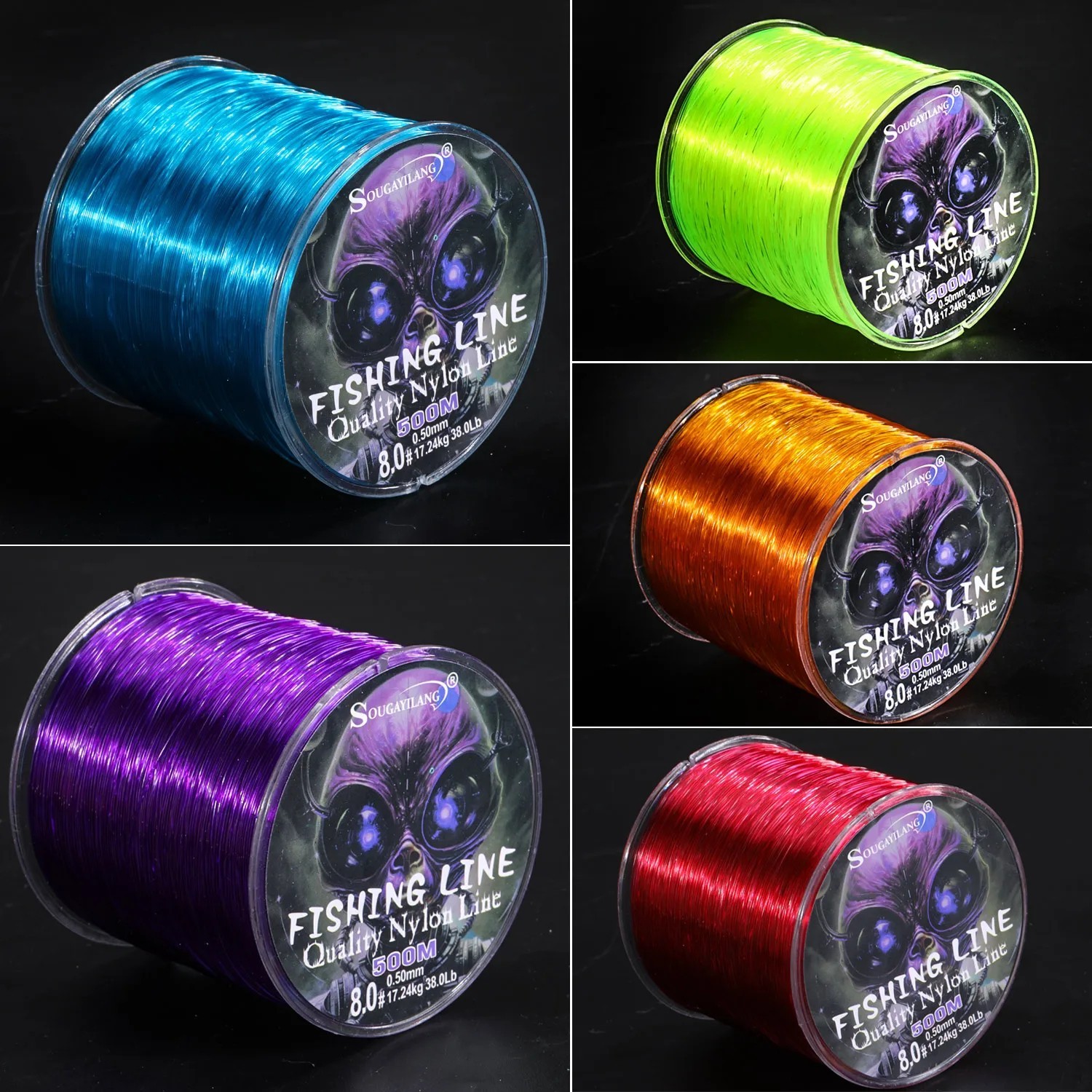 Sougayilang 500m Nylon Fishing Line Max Drag 7-38LB Super Stronger Nylon Line