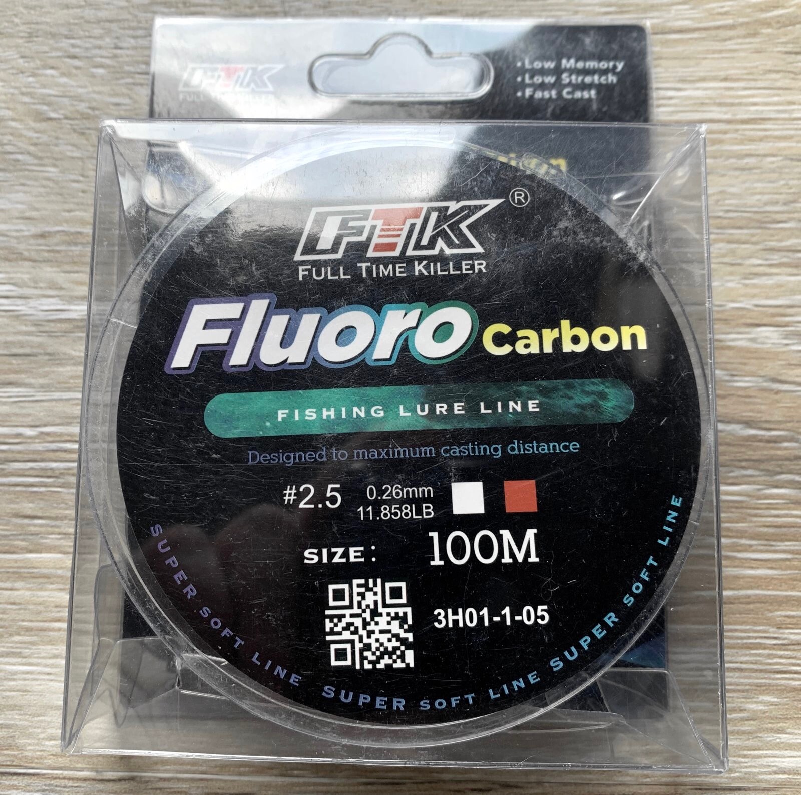 FTK Fishing Line 2.5 – 0.26 mm Fluorocarbon Coating transparent 11.85 Lb 100 m