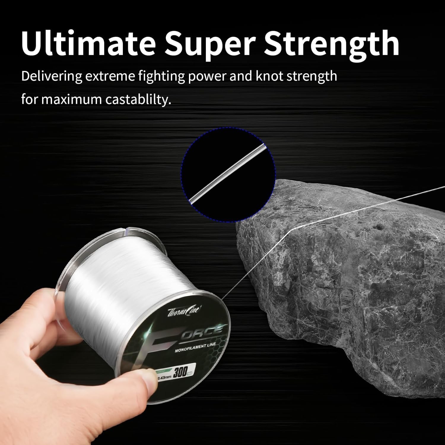 Force Monofilament Fishing Line, Heavy Duty Strong Mono Fishing Wire, Clear N…