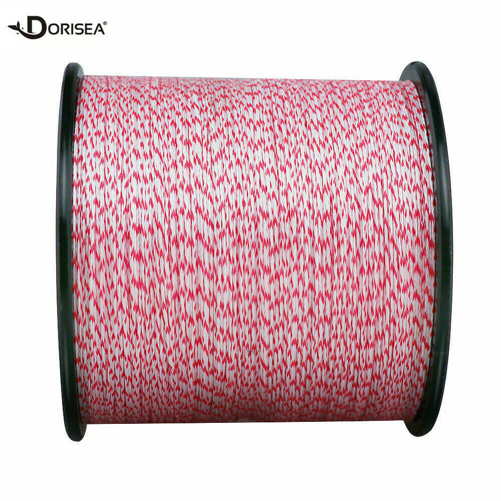 Dorisea Pro Braid 100m-2000m White Red Mixed Spot PE Braided Fishing Line Thread