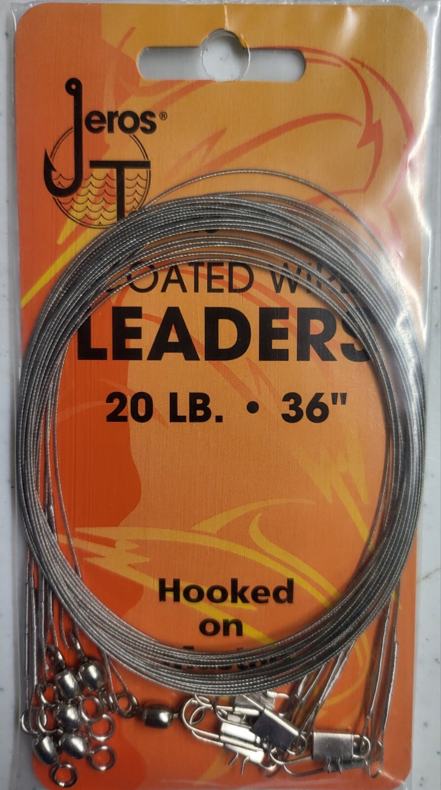 6 Silver Coated Wire Leaders 20 LB. 36 Inch