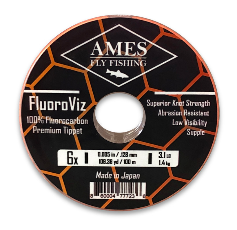 Ames Fly Fishing FluoroViz 6X Premium Fluorocarbon Tippet Japan 109 Yard Spool