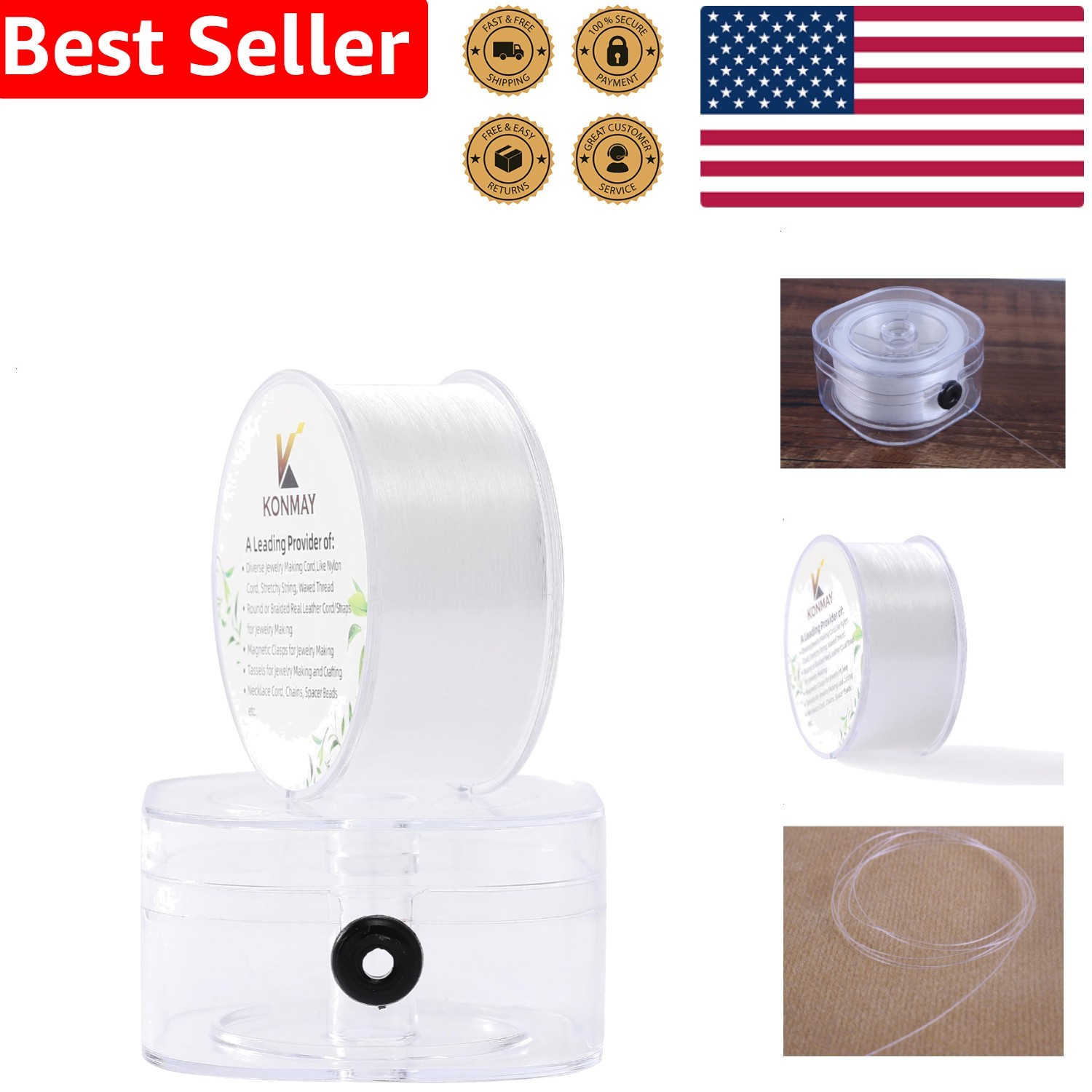 Clear Nylon Fishing Wire 408 Yards 0.2mm Invisible Crafting Jewelry Making