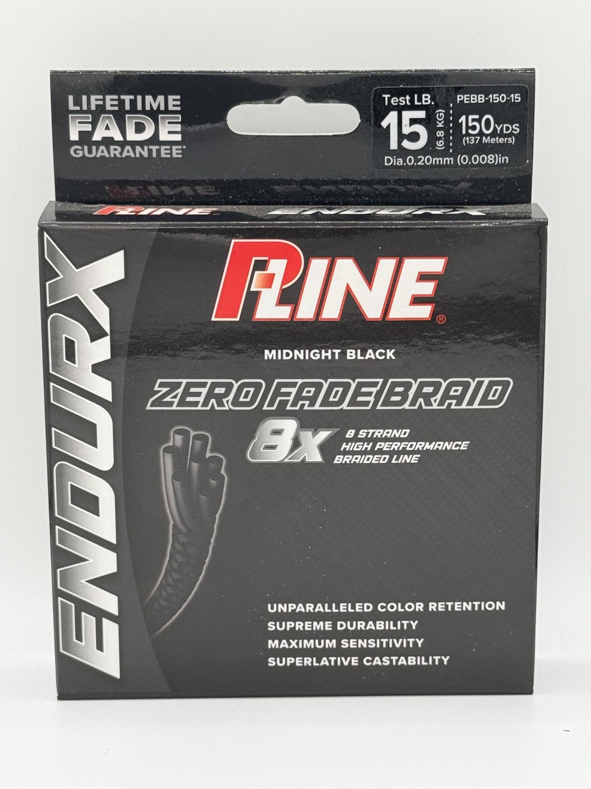 P-Line Endurx No Fade Braid 15lb 150yrd Midnight Black