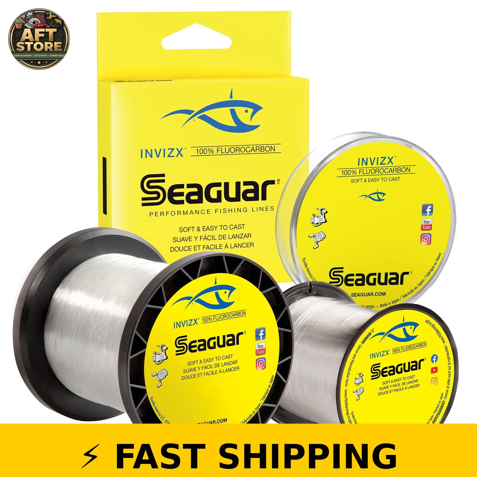 Seaguar Invizx 100% Fluorocarbon Fishing Line 8lbs 200yds Clear