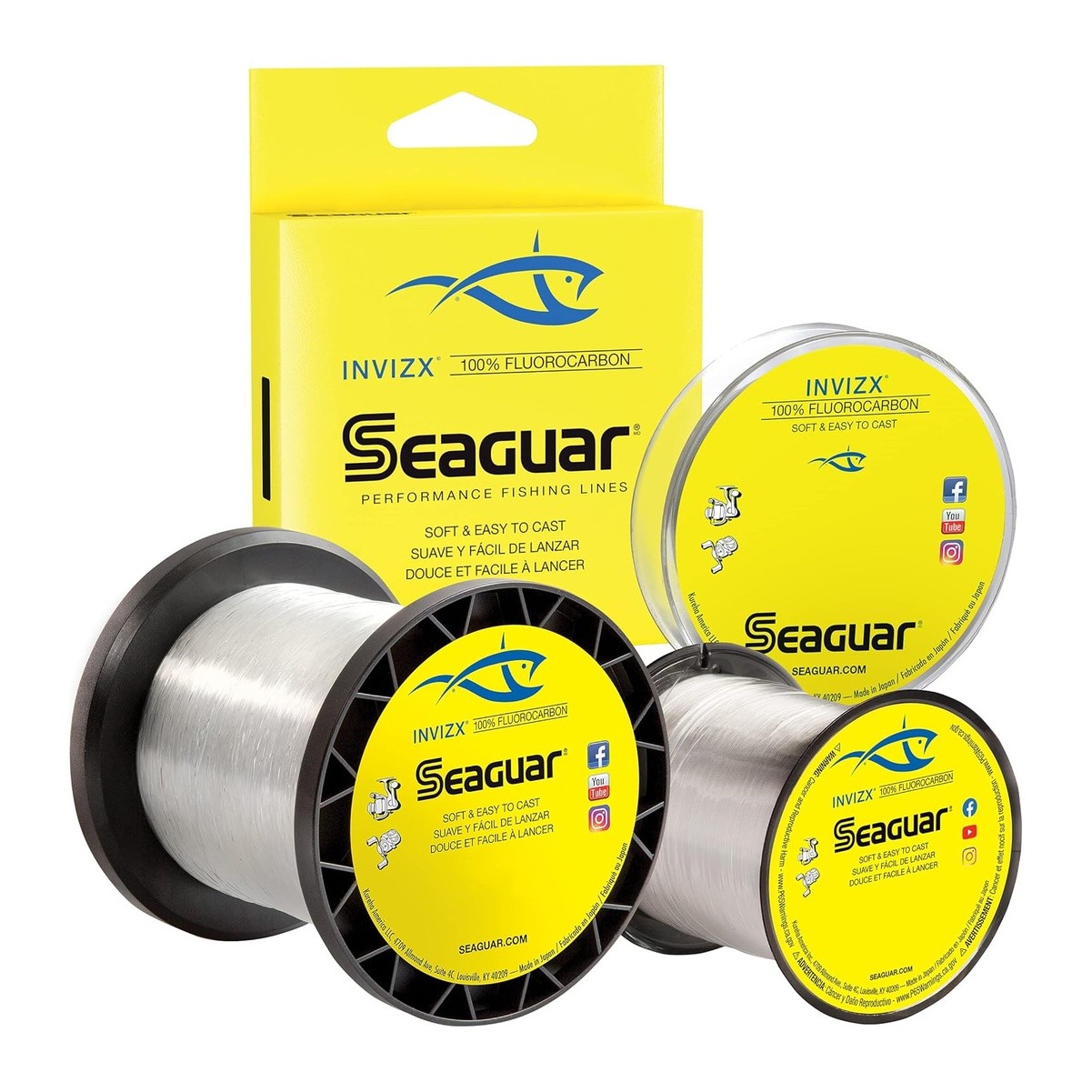 SEAGUAR InvizX Soft Easy Casting Fluorocarbon Performance Fishing Line – Sizes