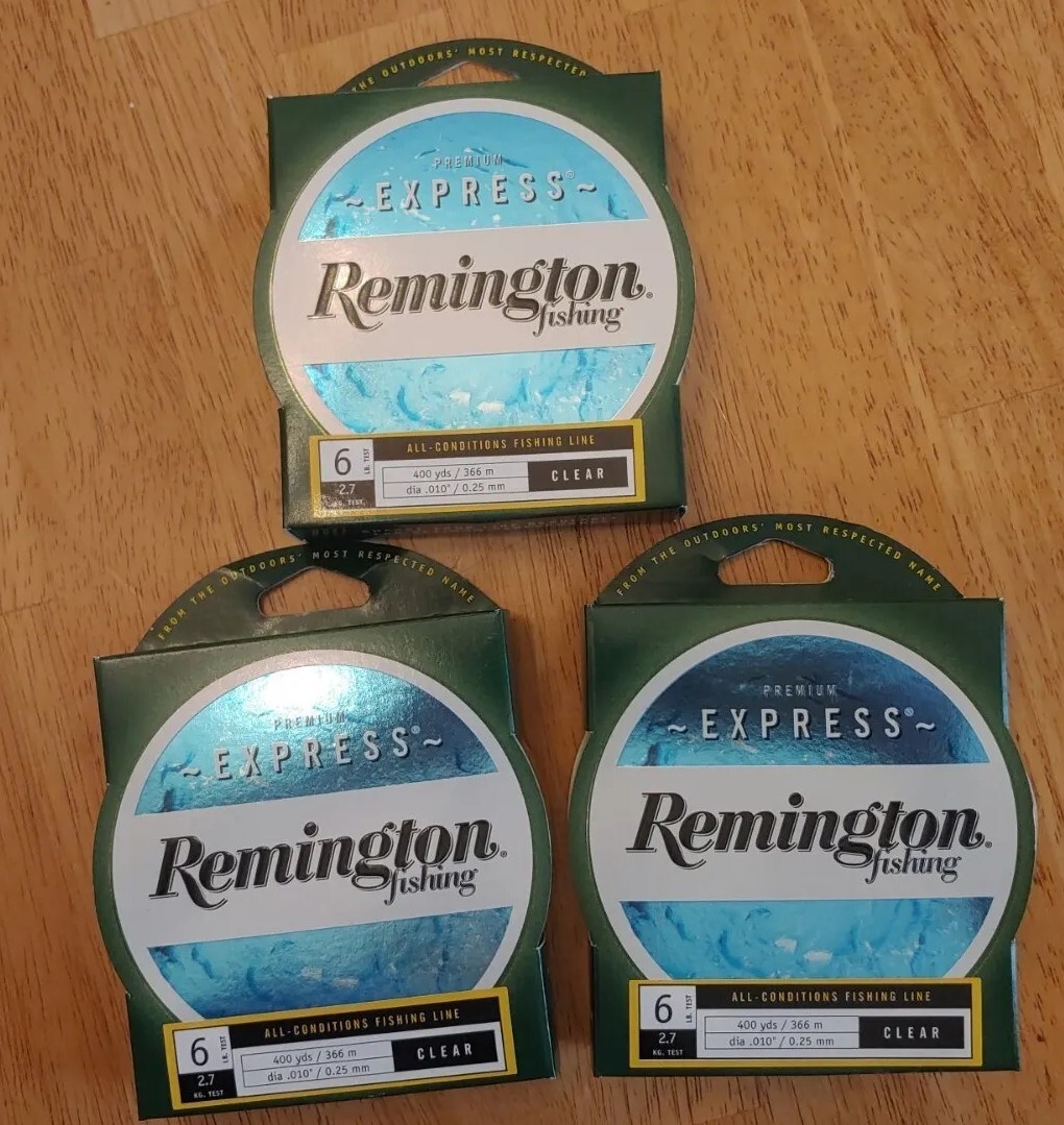 Express Remington Clear All Conditions Fishing Line 6 LB Test 400 Yds Lot Of 3