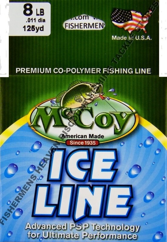 McCoy Ice Fishing Line Copolymer Mean Green 125 Yard Spool Any Pound Test