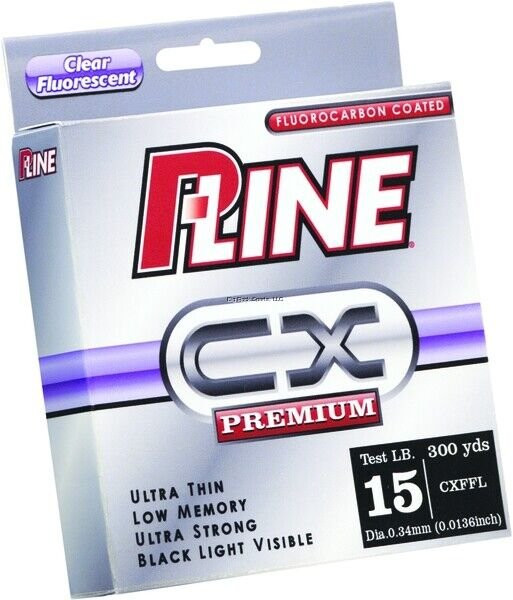 P-Line CX Premium Fluorocarbon-Coated 15 Lb 300 Yd Clear Fluorescent CXFFL-15