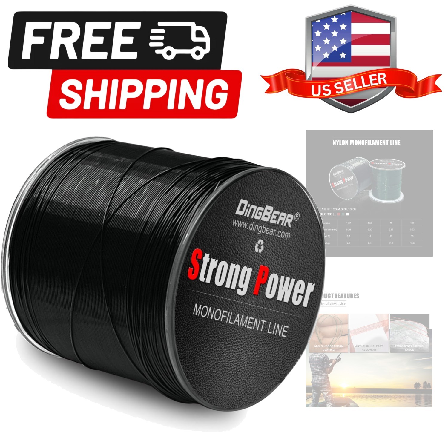 Nylon Fishing Line 200/500/1000M Monofilament Nylon Fishing Strong Tension Wi…