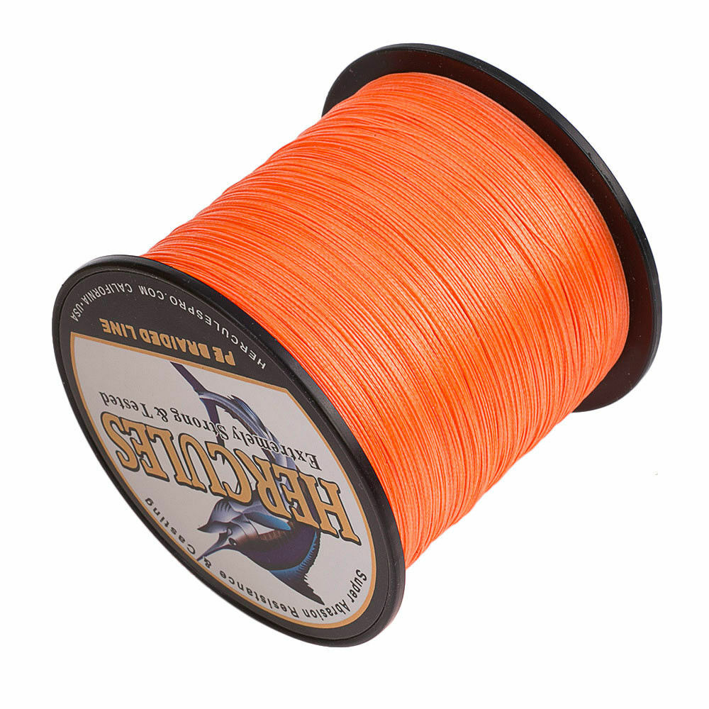 HERCULES Orange 300M 500M 1000M PE Strong Tackle Braided Fishing Line 10-300lbs