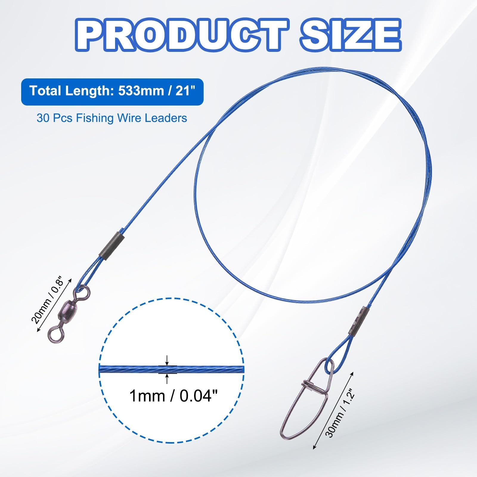 Heavy-Duty Saltwater Fishing Leader Line – Steel Wire, High Strength, Swivel & S