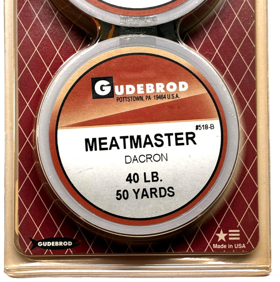 Gudebrod Meatmaster Braided Dacron Black Fishing Line 40lb Test 50 Yard 2-Pack
