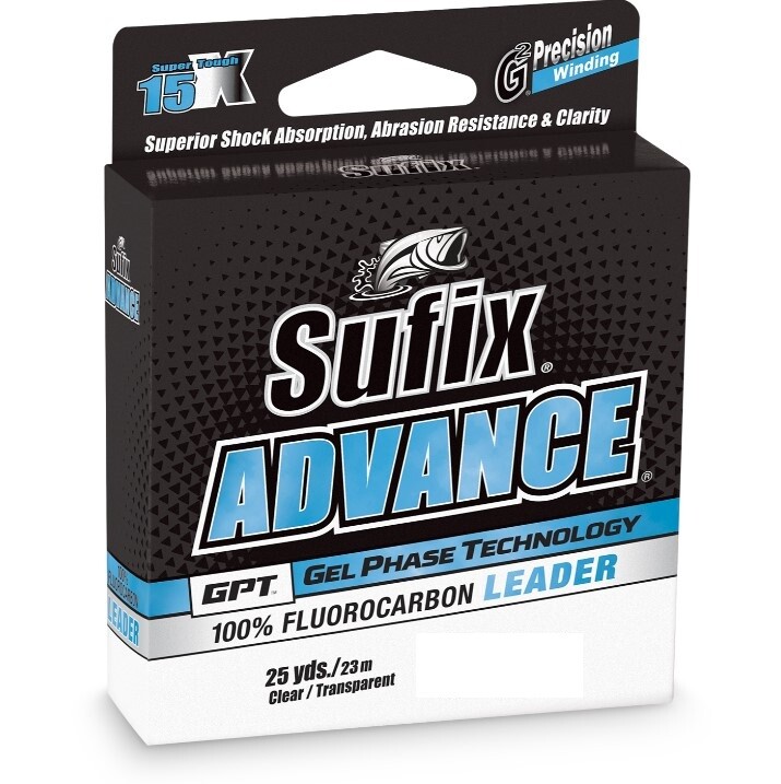 Sufix Advance Fluorocarbon Leader – Clear 60 lb Test – 25 yards