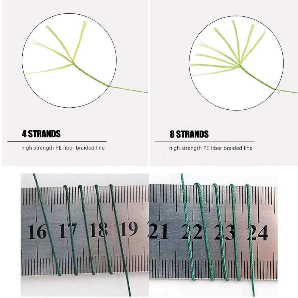 Dorisea 8 Strands Mega 8 Moss Green Dynema PE Braided Fishing line 6lb-300lbs