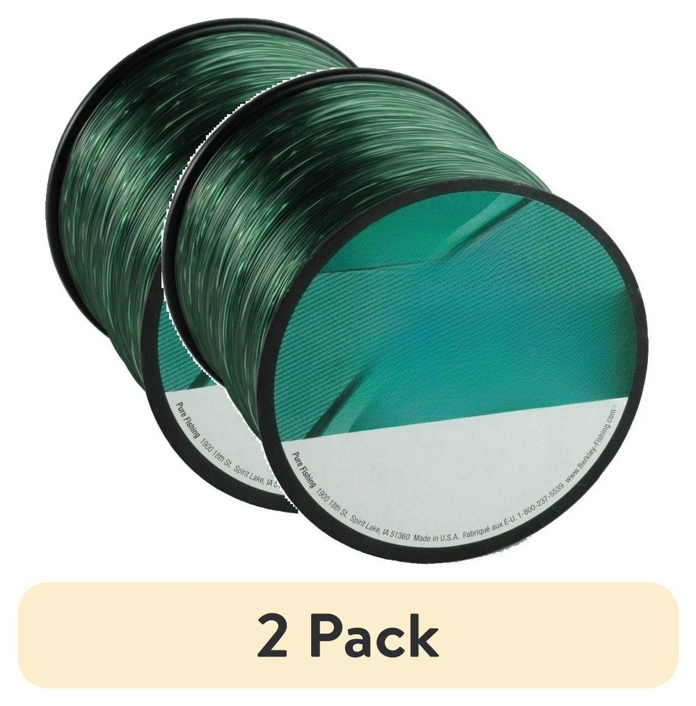 (2 pack) Monofilament Fishing Line, Green, 10 lb Test Strength, 1500 yd