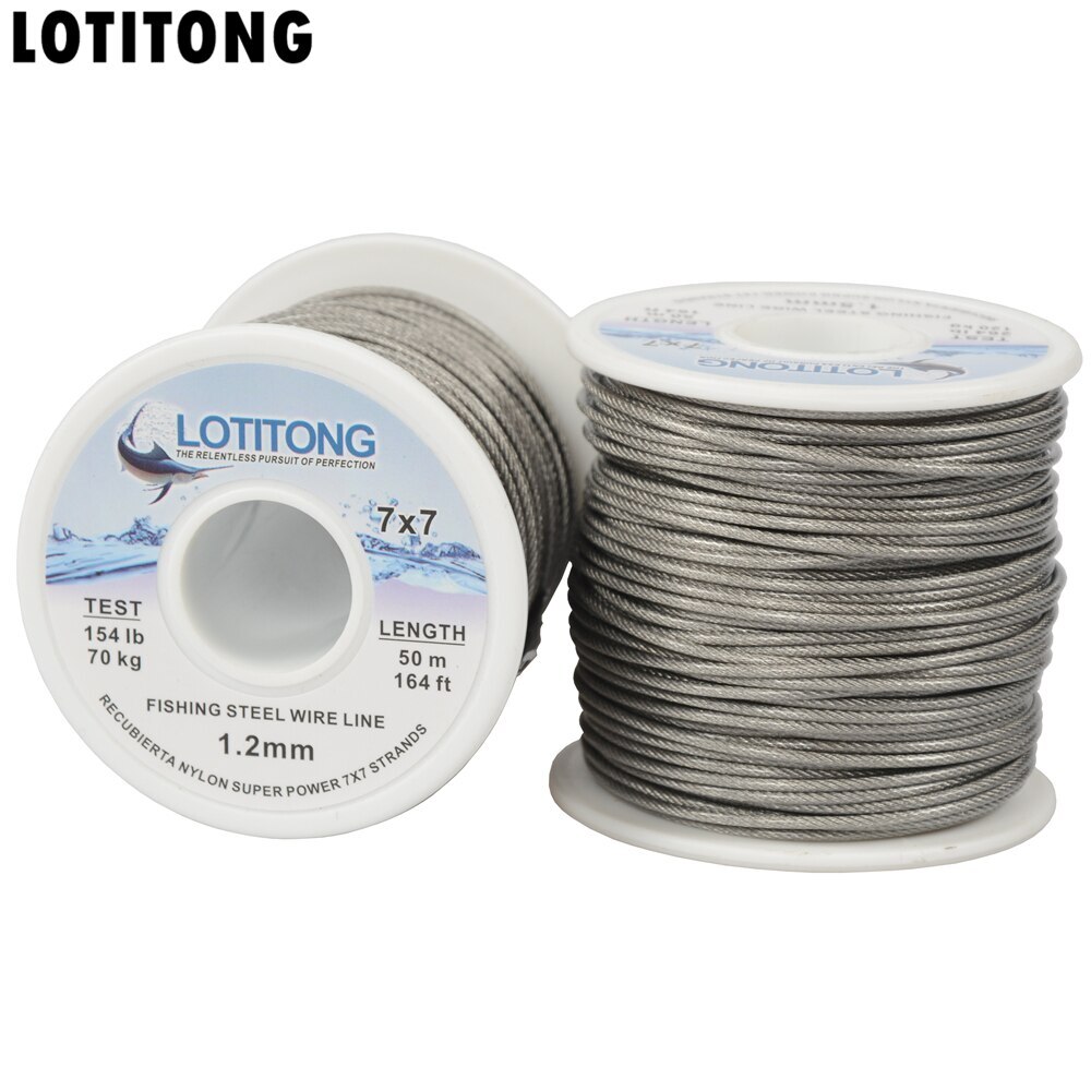 70lb-368lb Fishing Steel Wire Fishing Lines 7×7 49 Strands Super Soft Wire Lines