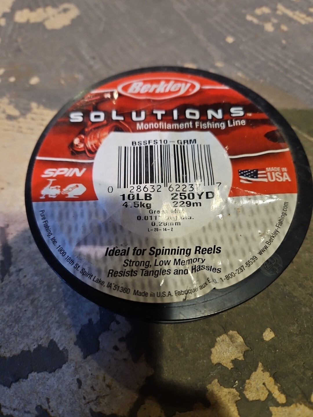 Berkley Solutions Mono Fishing Line 10 LB 250 YD 229m 4.5kg Green Mist BSSFS10
